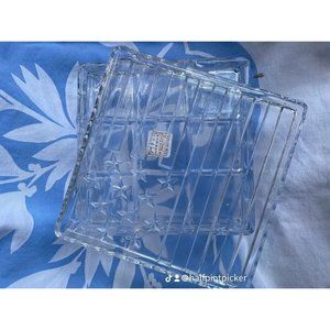 Fifth Avenue Crystal 4” ￼ glass box with Political  trinkets Candy Flag Crystal
